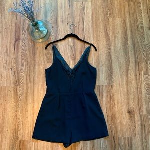 TOPSHOP romper with zipper and lace detail